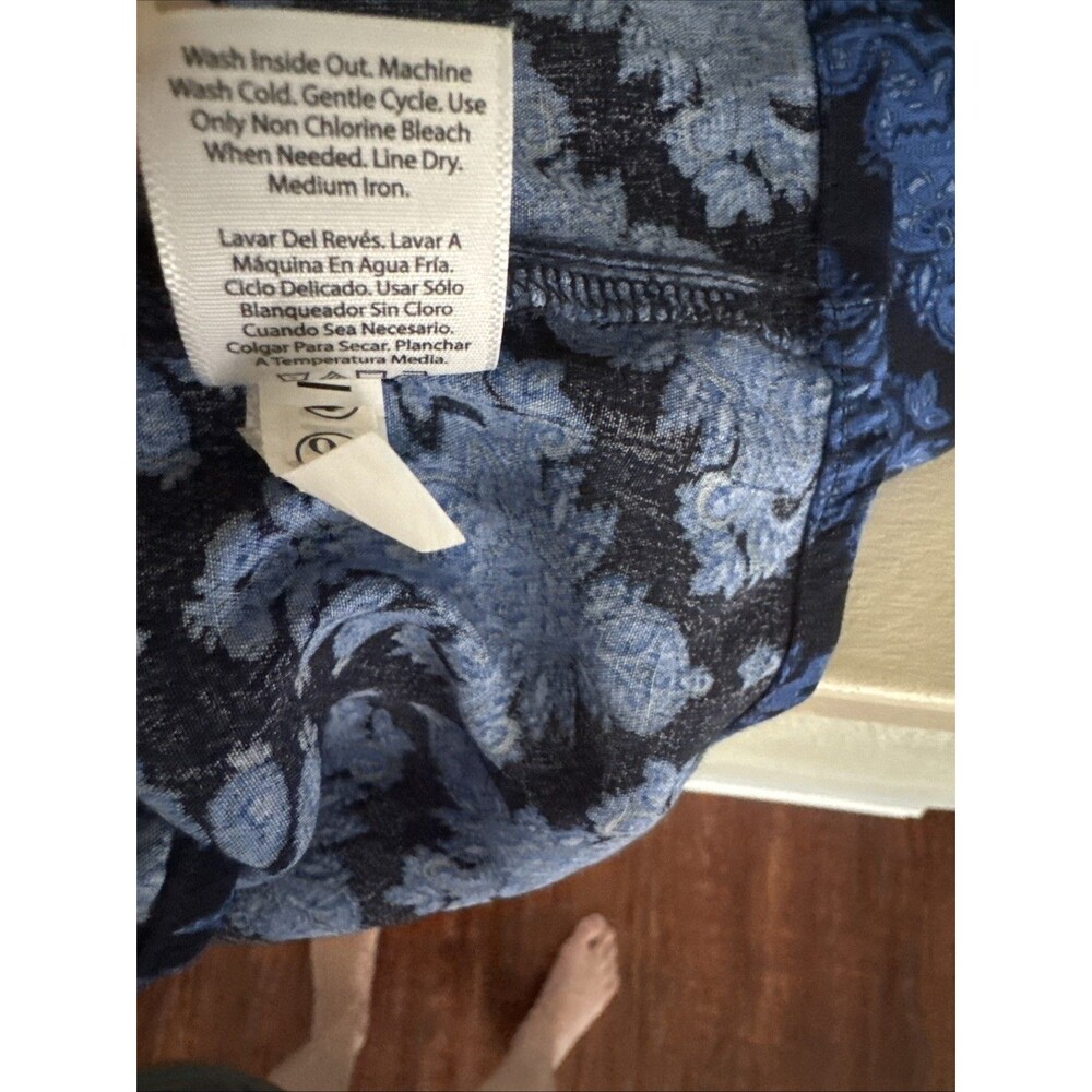 Terra & Sky Womens‎ Plus Size 3X Blue Floral Tunic Long Sleeve Asymmetrical Hem - Picture 8 of 11